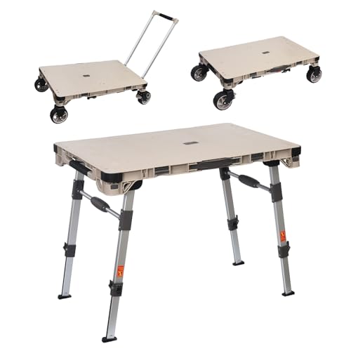 LEADALLWAY 3-in-1 Multi-Purpose Camping Table with Lamp Bracket