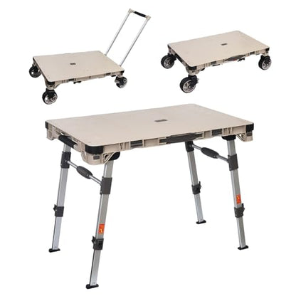 LEADALLWAY 3-in-1 Multi-Purpose Camping Table with Lamp Bracket