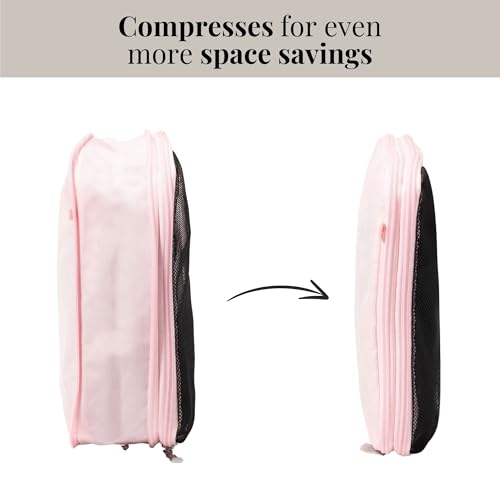Baggallini Compression Cube 3-piece set - Lightweight Compression Packing Cubes for Travel - color: BAGG PINK