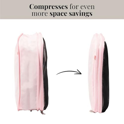 Baggallini Compression Cube 3-piece set - Lightweight Compression Packing Cubes for Travel - color: BAGG PINK
