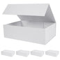 Aimyoo White Gift Box, 13.8x9x4.3 in Presents Box with Lids Magnetic Closure Rectangle Collapsible for Groomsman Proposal Box, Wedding, Birthday Gift Packging 5 Pack - color: White, size: 5 count (Pack of 1)