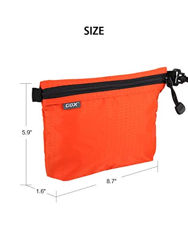GOX Travel Toiletry Bag, Carry On Small Zipper Pouch, Cosmetic Kit Makeup, Digital Bag, Water Repellent Nylon (Orange) - color: Orange
