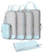 Hynes Eagle 6 Set/ 4 Set/ 2 Set Compression Packing Cubes Travel Essentials Lightweight Nylon Luggage Suitcase Organizer Bag Light Blue 6PCS - color: Light Blue-6 PCS