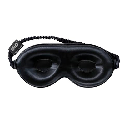 slip Contour Sleep Mask | 100% Pure Mulberry Silk, Ultra Soft | Contoured Design, Prevents Eye Pressure | Adjustable Strap, Ideal for Travel - Black - color: Black