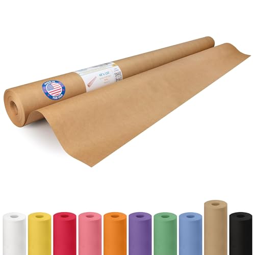 Brown Kraft Paper Roll 48" x 1800" (150 feet) - USA-Made Thick Brown Wrapping Paper 50lb Thickness for Packing, Moving, Shipping, Crafts/Arts - 100% Recycled Natural Craft Material by IDL Packaging - color: Brown, size: 48"x150' (#50 thick)