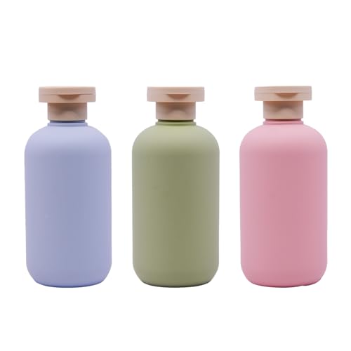 3 Pack Leakproof Travel Bottles 6.8oz | Squeeze Shampoo & Lotion Containers with Locking Flip Caps | Food Grade HDPE/PP for Toiletries, Gym, Camping (Green+Blue+Pink) - size: 6.8oz 3Pcs