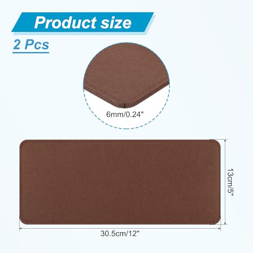 PATIKIL 12 x 5 Inch Felt Bag Base Shaper, 2pcs Bag Bottom Pad Organizer Insert Rectangle Liner Board for Purse Handbag Tote Travel Bag Canvas Cosmetic, Coffee - color: Coffee