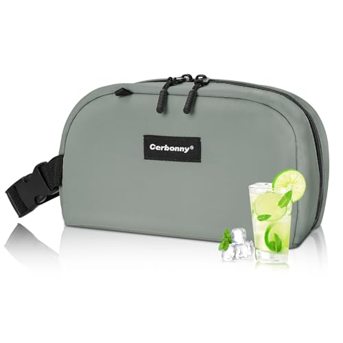 Cerbonny Freezable Lunch Bag, Mini Cooler Bag, Small Lunch Bag, Insulated Small Cooler Box with Ice Packs & Handle Buckle for School Work Travel,Grey - color: Light Gray