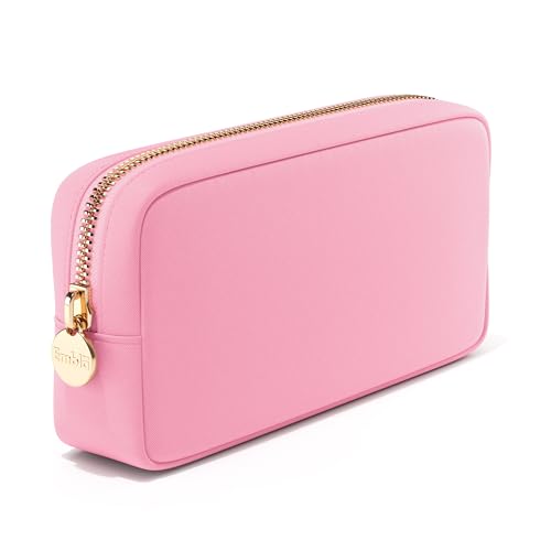 Embla Makeup Bag Travel Cosmetics Pouch and Toiletry Bag, Nylon Zipper Pouch Purse, Cute Make Up Organizer Storage Tote for Women Girls, Travel Skincare Case, Small Makeup Bags, Flamingo Pink - color: Flamingo, size: Small