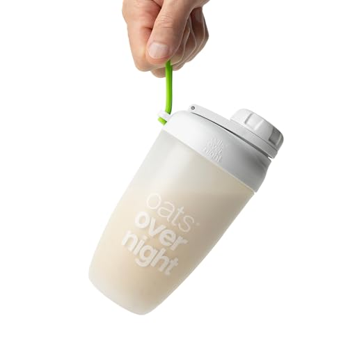 Oats Overnight Shaker Bottle – Leakproof Shaker Cup with Secure Screw Cap & Fill Line, Dishwasher Safe – Mixing Cup, Protein Shakes, Oatmeal, Breakfast On-the-Go & Travel - color: Green