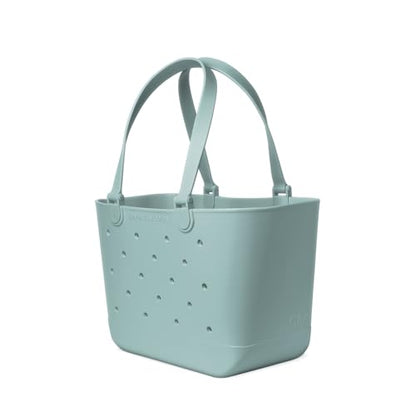 Simple Modern Large Beach Bag | Waterproof Getaway Rubber Tote with Zipper Pocket for Travel, Pool, Boat, Groceries, Sports | Sea Glass Sage - color: Sea Glass Sage, style: Large