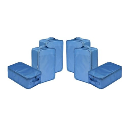 Travel Shoe Bags, Foldable Waterproof Shoe Pouches Organizer-Double Layer (6 Seablue Shoe Bags) - color: Sea Blue, size: 6 Packs