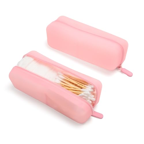 Cotton Pad Swab Travel Case, 2-in-1 Waterproof Organizer, VISFRESH (Pink) - color: Pink