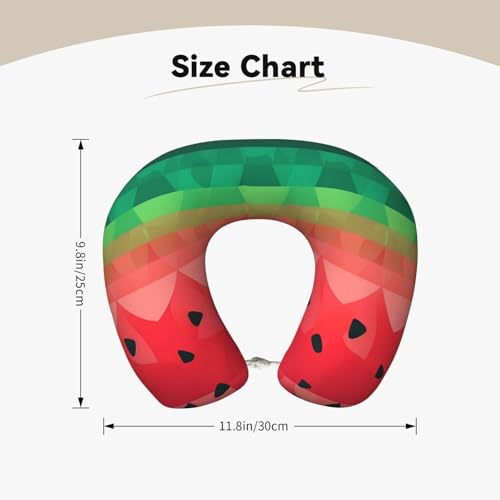 Gradient Watermelon Memory Foam Travel Pillow Soft Comfortable Neck Pillow U-Shaped Head Support Pillow Travel Accessories for Sleeping Rest Airplane Car and Office