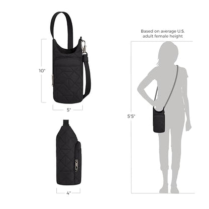 Travelon Anti-Theft Boho Insulated Water Bottle Tote - color: Black