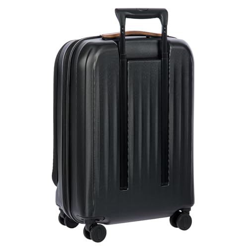 Bric's Taormina Ultra-Light Carry-On Spinner – Airline Approved Expandable Hard Shell Suitcase with TSA Lock, Anti-Tamper Zippers & Built-In USB Port - 21 Inch with Pocket, Black - color: Black, size: Carry-On w/ Front Pocket