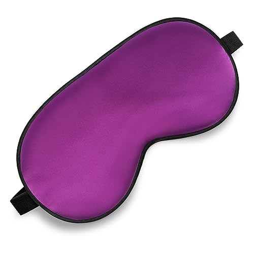 Sleep Mask, Silk Eye Mask for Sleeping with Adjustable Strap, Blindfold Eyeshade for Men & Women, Comfortable & Soft Eye Cover Eyeshade for Night Sleep (Purple) - color: Purple