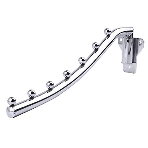 Folding Clothes Rack Wall Mount, 7 Holes Wall Mounted Clothes Drying Rack Stainless Steel, Heavy Duty Metal Laundry Room Hooks CollapsIble Garment Rack Great for Bathrooms, Balconies, Wardrobes, RVs - size: 7 HOOKS x 1