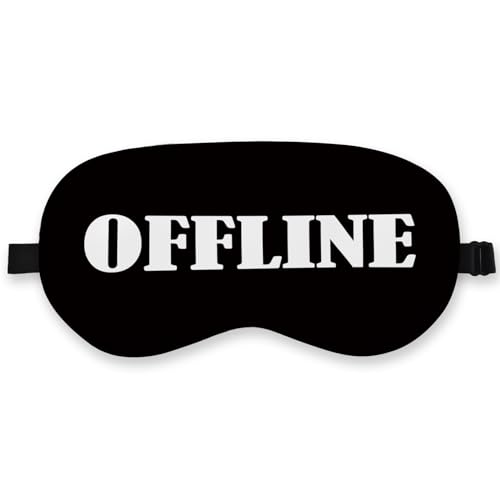 Offline Sleep Mask Silk, Funny Sleeping Mask Adjustable Sleep Mask, Blindfold for Sleeping, Black Out Eye Masks Funny Gifts for Man Women Friends - color: Offline