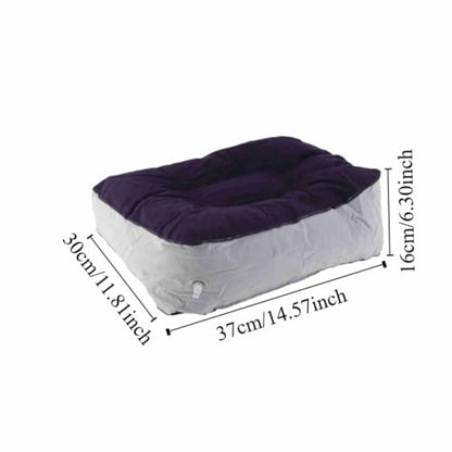 Footrest with Air Pump - Soft Flocking Adjustable Height Leg Support Cushion for Travel, Office & Home Use,37x30x16cm/14.57x11.81x6.30in(Purple＋Grey) - color: Purple＋grey
