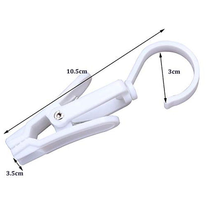 Super Strong Swivel Hanging Hooks - Laundry & Curtain Clips, Clothes Pins - Beach Towel Clips, 4.3-inch, White (10-pack) - color: White