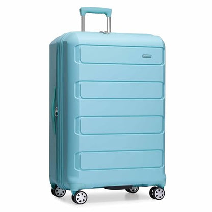 Traveler's Choice Pagosa Hardshell Expandable Luggage with Spinner Wheels, Baby Blue, 30-Inch Large - color: Baby Blue, size: 30-Inch Large