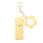 Sisadodo Glitter Lip Oil Holder Key Chains for Woman Lipstick Case with Mirror Lip Balm Keychain for Lipstick Case Keychain - color: Yellow-flower