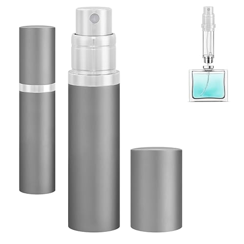 Travel Refillable Perfume Atomizer Bottle 5ml Leakproof Travel Perfume Refillable Bottle, Perfume Atomizer (Gray) - color: Gray