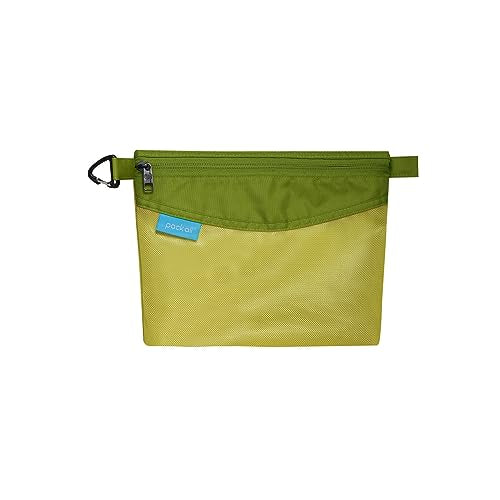 pack all Water-resistant Material Zipper Pouch, Mesh Zipper Bag for Storage, Travel, Office (Medium, Green) - color: Green, size: Medium