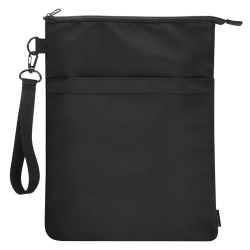 Book Sleeves with Zipper, Travel Book Protector Pouch for Paperbacks & Hardcover Books, Book Covers Bags Carry Case/Front Pocket & Handle Strap for Book Lovers Mother's Day (Black, 1 Pc) - color: Black, size: 1 Pc
