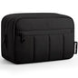 Noozion Makeup Bag Travel Toiletry Bag, Puffy Padded Cosmetic Bag for Women, Makeup Organizer Case, Wide-open Pouch Purse, Travel Essentials - color: Black