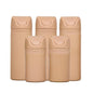 RIES Essential Refillable Toiletry Travel Bottles – Set of 5 (3.4oz & 1.7oz) Airless Pump Containers for Shampoo, Conditioner, Body, Face – Leak-Proof, TSA-Approved, Dishwasher Safe - Sand - color: Sand