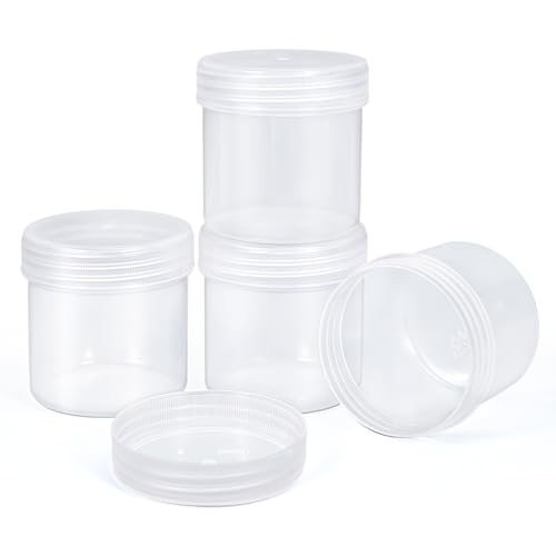 TSA Approved Wide Mouth Travel Size Containers, PP Clear Leak Proof Travel Plastic Jars with Lids for Creams Lotion Cosmetic, Jewelry Beads, Sample, Small Items Storage (3.4 oz, 4 Pcs) - color: Clear, size: 3.4 oz