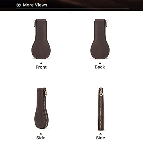 Hiram Watch Bracelet Storage Bag Case Leather, Portable Travel Jewelry Leather Pouch, Watch Storage Bag Case for Men and Women(Coffee)