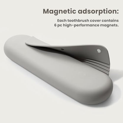 Silicone Electric Toothbrush Travel Case, Manual Toothbrush Travel Cover for Men and Women,Toothbrush Holder for Travel,Gym and More, Fits Most Manual and Electric Toothbrushes - Stone - color: Stone