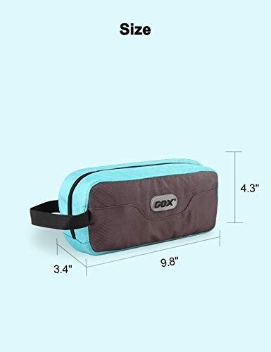 GOX Small Travel Toiletry Bag, Dopp Kit Case For Men, Multifunction Organizer Pouch (Grey/Sky Blue) - color: Grey/Sky Blue
