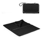 PICNIC TIME Outdoor Picnic Blanket Tote, 59"x51" Foldable Beach & Camping Blanket with Soft Fleece, Water-Resistant Bottom, Adjustable Strap & Zippered Pocket (Black with Black Exterior) - color: Black