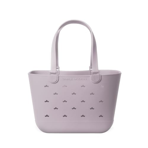Simple Modern Disney Large Beach Bag | Waterproof Getaway Rubber Tote with Zipper Pocket for Travel, Pool, Boat, Groceries, Sports | Lavender Princess - color: Disney: Lavender Princess, style: Large