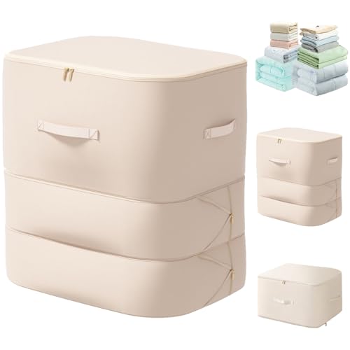 XL Ultra Space Saving Bags self compression organizer bags space saver bag for comforters Storage bag organizer for blankets bedding clothes(Beige-1PCS) - color: Beige-1PCS