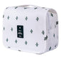 Travel Toiletry Bag for Women, Hanging Toiletry Bag with Multi-Pockets, Toiletry Bag for Traveling Easy Clean, Travel Organizer Cactus Pattern - color: White
