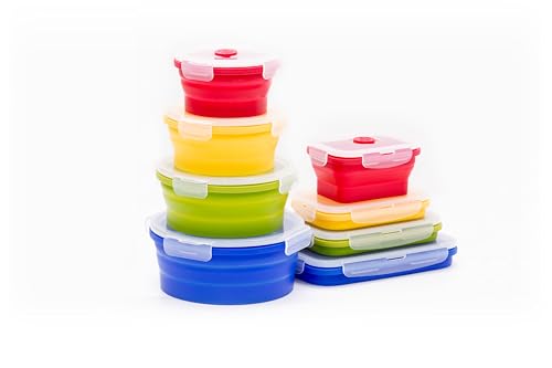 Collapsible Silicone Food Storage Container Set (MULTI COLOR) - color: MULTI COLOR
