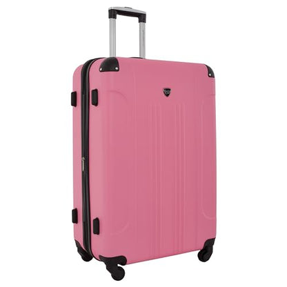 Travelers Club Chicago Hardside Expandable Spinner Luggage, Hot Pink, 5 Piece Set - color: Hot Pink, size: 5 Piece Set