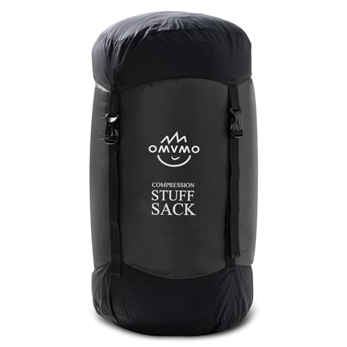 Compression Sack, 12L/19L/32L/46L/53L Water-Resistant Sleeping Bag Stuff Sack,Anti-Tear Ultra Light 400T 20D Nylon Storage Bag,Space Saving Gear for Camping Hiking Travel 1Pcs - color: Black, size: XXL/53L