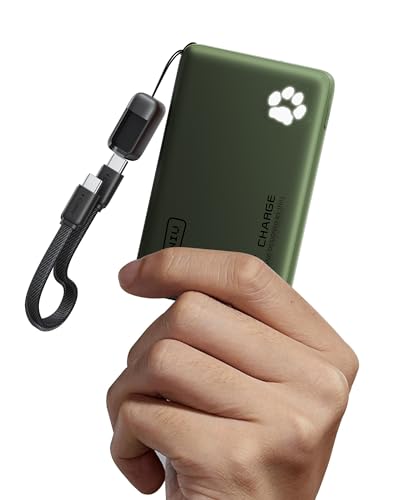 INIU 45W Fast Charging Portable Charger, 40% Smaller 10000mAh with Detachable Cable, Flight-Safe Travel Power Bank, USB C External Phone Battery Pack for Camping, ShortTrip, Travelers, Hikers, Green - color: Green