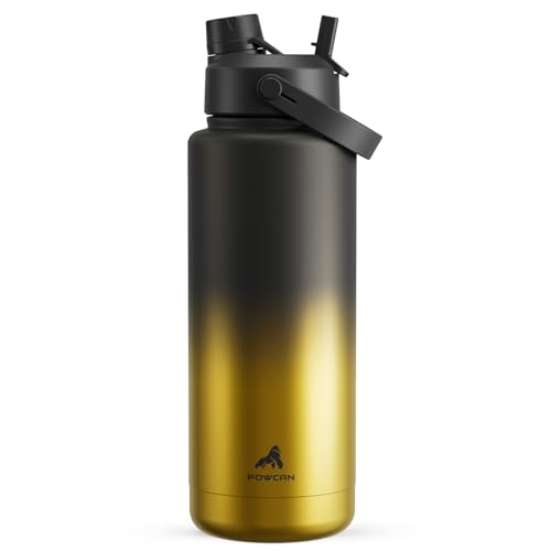 POWCAN 40 oz Insulated Water Bottle with 2-in-1 Straw and Spout Lid, Keep Cold 24H, Leak-Proof, BPA-Free, Double Wall Stainless Steel Water Bottle for Sports, Gym, Travel, Gift, and School (King) - color: King, size: 40 Ounces