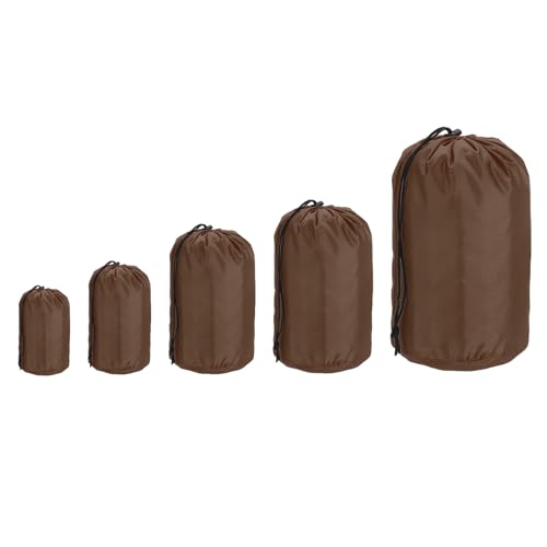 PATIKIL Stuff Sack, Waterproof Outdoor Storage Sack Portable Drawstring Dust Flap Bag for Camping Hiking Backpacking - color: Brown