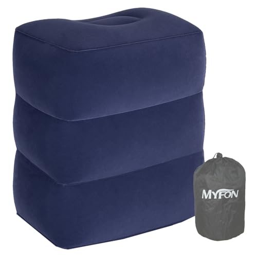 Inflatable Travel Foot Rest Pillow, Adjustable Height Leg Rest Pillow for Cars, Home, Office, Trains, Airplane, Make a Flat Bed for Baby, Kids, Toddlers, Blue, 1 Pack - color: Blue 1