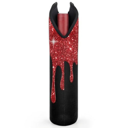 Customize Neoprene Wine Carrier Tote 2 Bottles Personalized Wine Sleeve Gift Bags Custom with Name Travel Wine Bottle Holder - color: Red, size: Medium