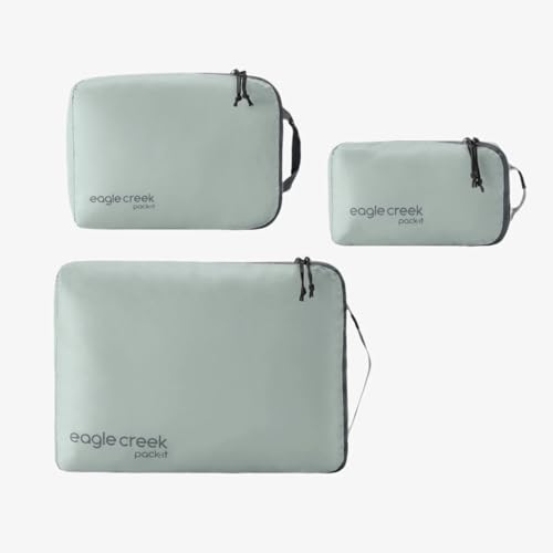Eagle Creek Pack-It Isolate Cube Set - Packing Cubes for Stackable Storage - Convenient Top Handle - Easy Grab Zipper Pull - Storm Grey - XS/S/M - 3 - color: Storm Grey