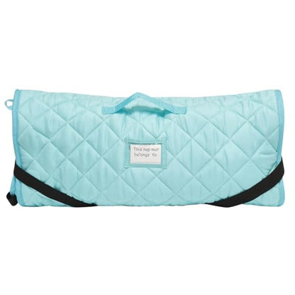EVERYDAY KIDS Cute Preschooler and Toddler Cot Nap Mat for Home, Daycare, Preschool and Kindergarten; Easy to Roll Sleeping Mat with Elastic Straps, Pillow and Blanket - color: Mermaid Cot Nap Mat
